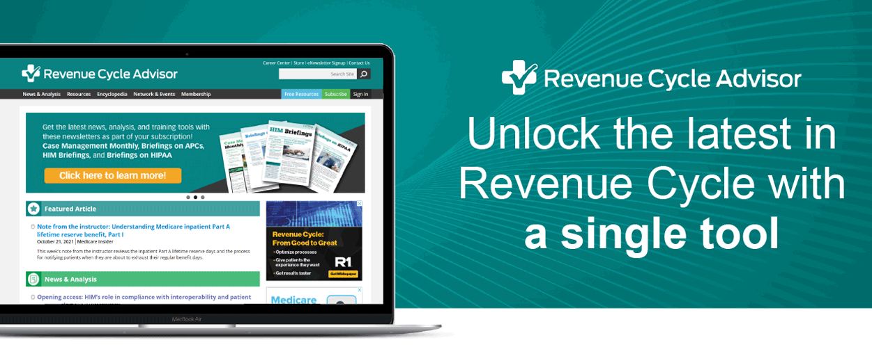 Sign-up for a demo of Revenue Cycle Advisor